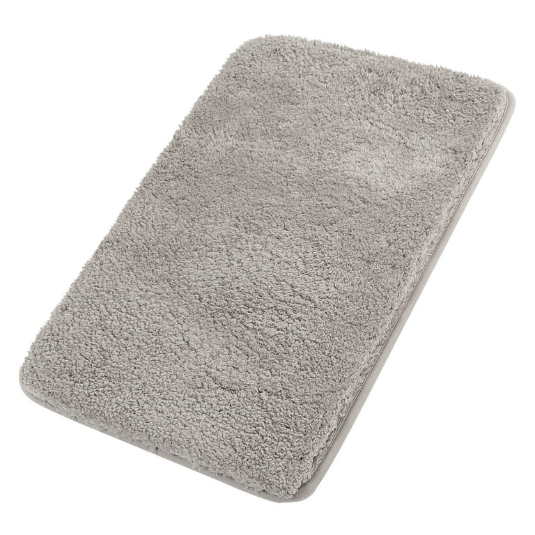 Design Imports Solid Gray Microfiber Bath Mat 17x24 inch