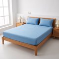 thumbnail image 1 of Unique Bargains Microfiber Bed Sheet Cooling for Comfortable Sleep 59.1"x78.7" Light Blue, 1 of 5
