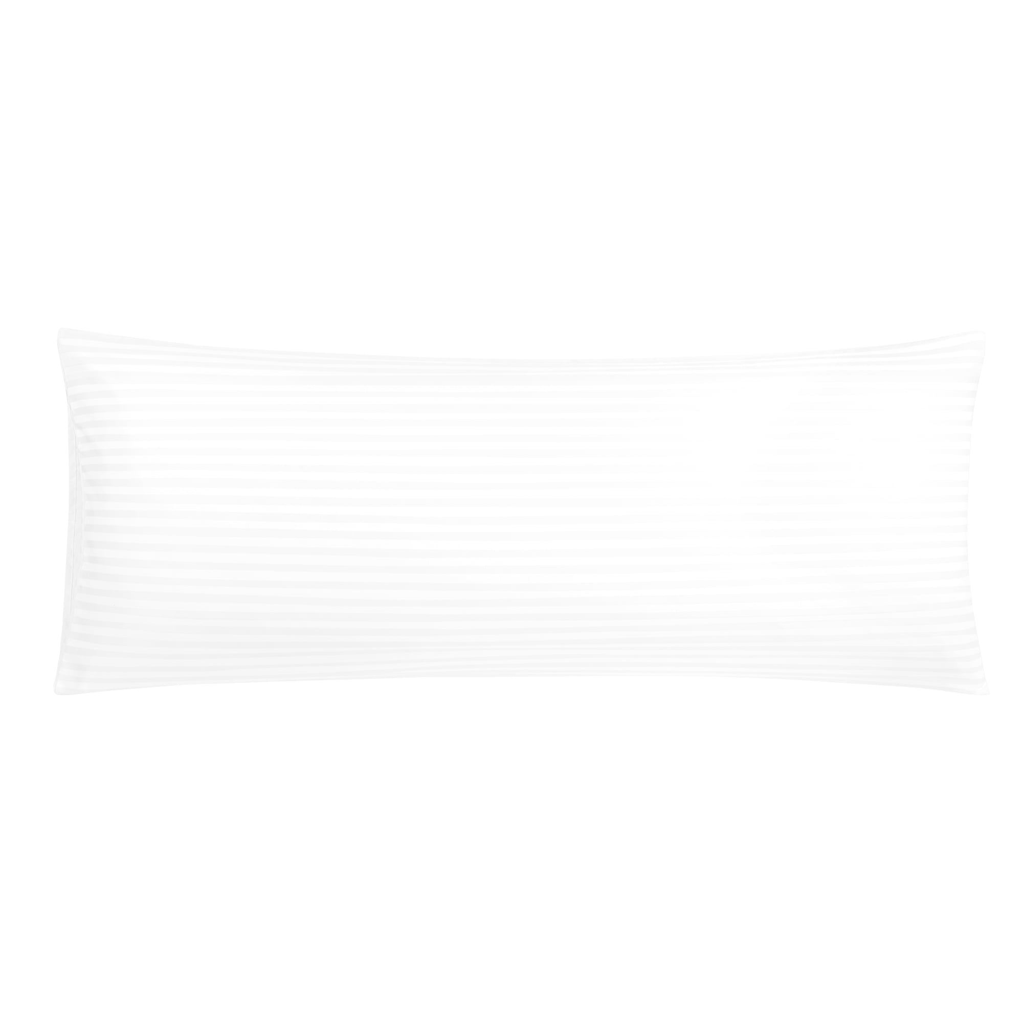Unique Bargains Microfiber Body Striped Pillowcase Soft White 20x48 Inch