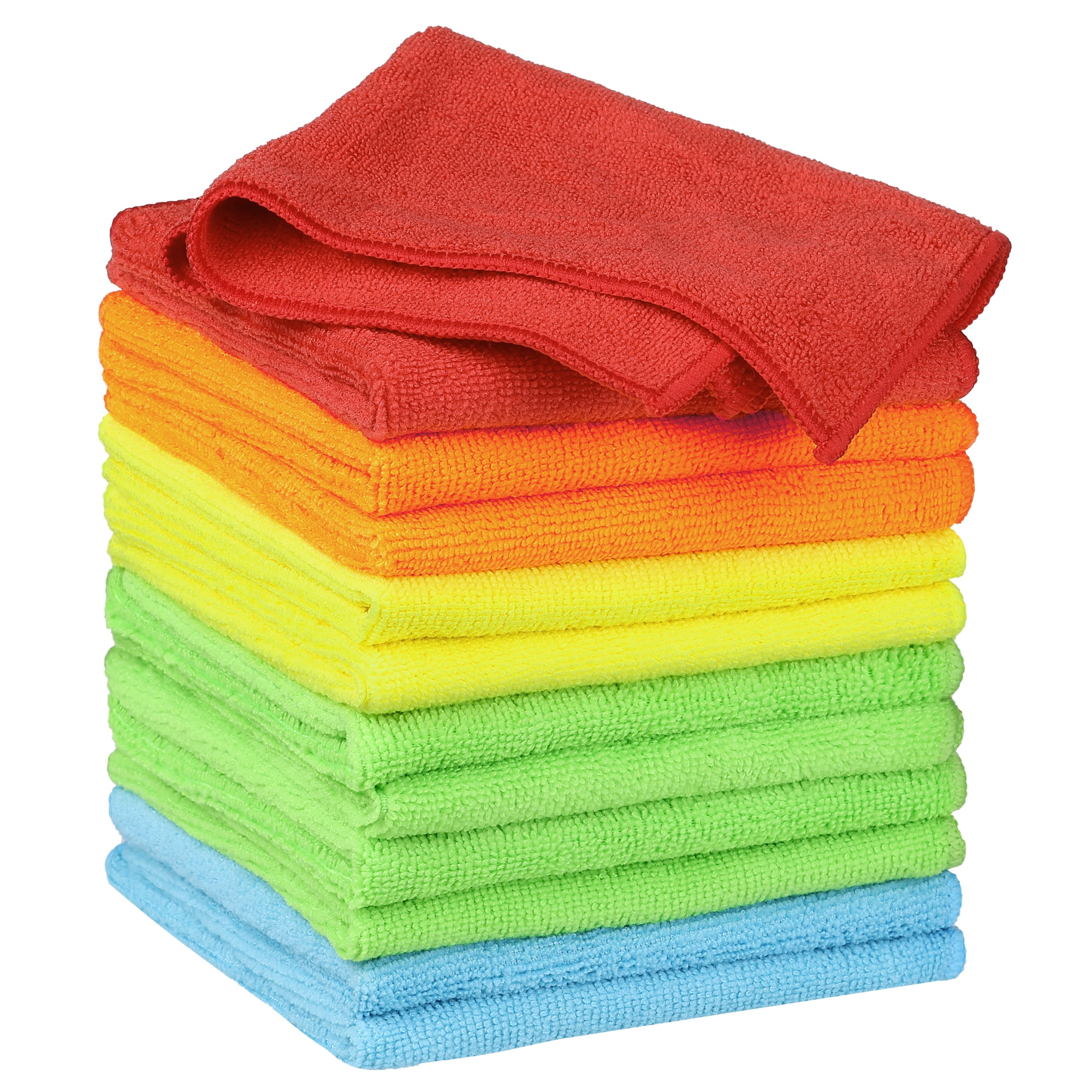 Unique Bargains Microfiber Cleaning Cloth 12 Pack Microfiber Towels Multi 12" x 12"