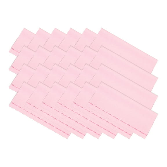 Unique Bargains Microfiber Cleaning Cloth 6' x 6' Soft Suede for Camera Lens in Individual Vinyl Pouch, Pink 24 Pack