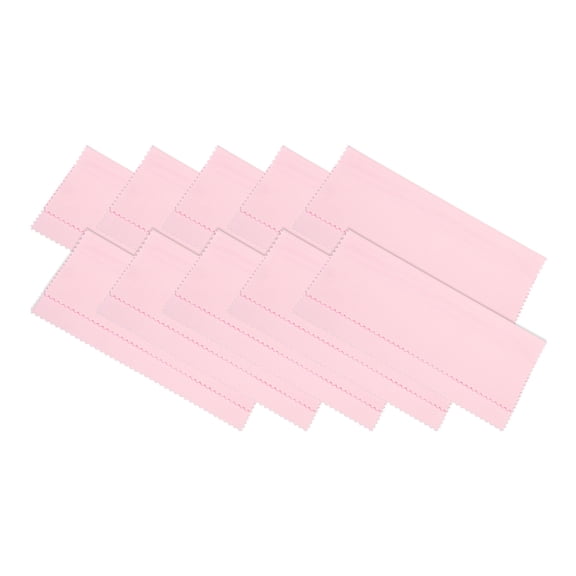 Unique Bargains Microfiber Cleaning Cloth 6' x 6' Soft for Camera Lens in Individual Vinyl Pouch, Pink 10 Pack
