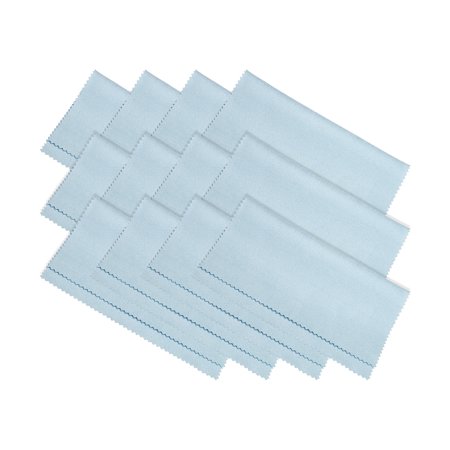 Unique Bargains Microfiber Cleaning Cloth 7' x 6' Soft Suede for Camera Lens in Individual Vinyl Pouch, Blue 12 Pack