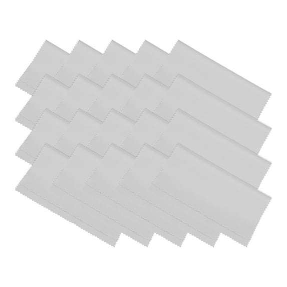 Unique Bargains Microfiber Cleaning Cloth 7' x 6' Soft for Camera Lens in Individual Vinyl Pouch, Grey 20 Pack