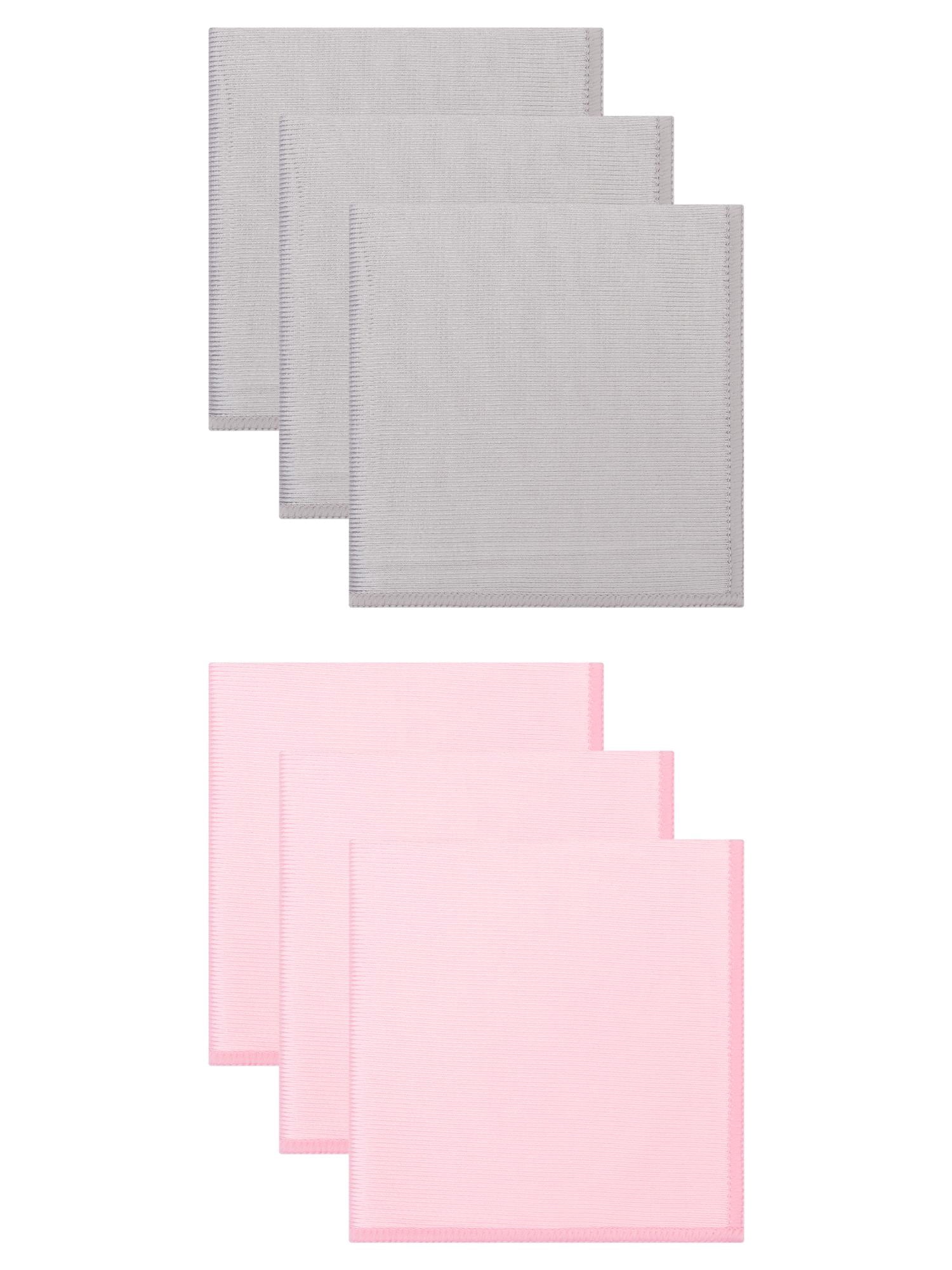 Unique Bargains Microfiber Cleaning Cloth Fish Scale Streak Glass Window Car Cloths Pink/Grey 10" x 10"/12" x 12"