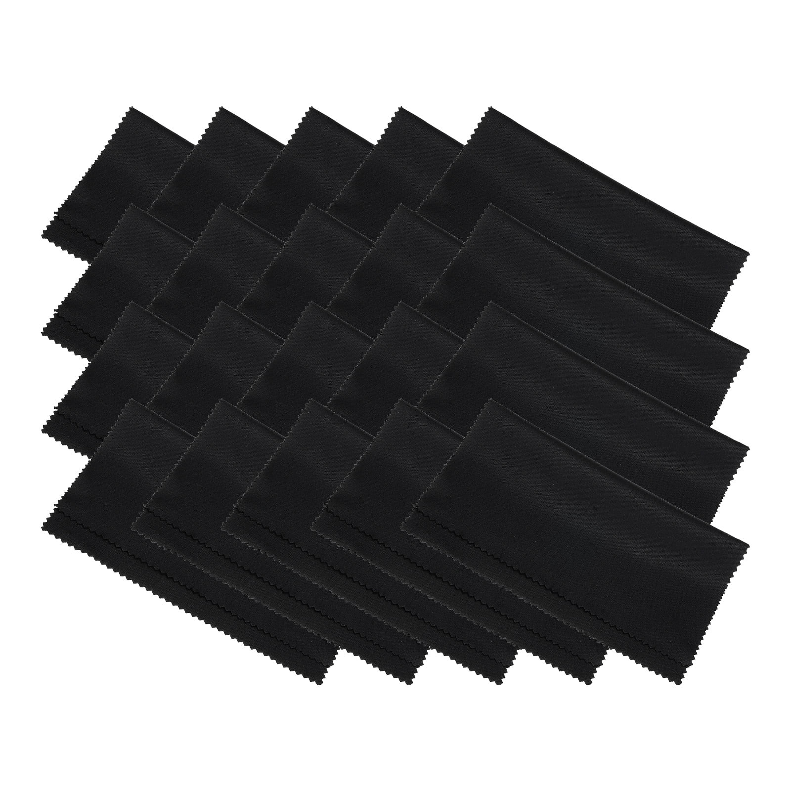 Unique Bargains Microfiber Cleaning Cloth Soft for Camera Screens Black 20Pcs 7" x 6"