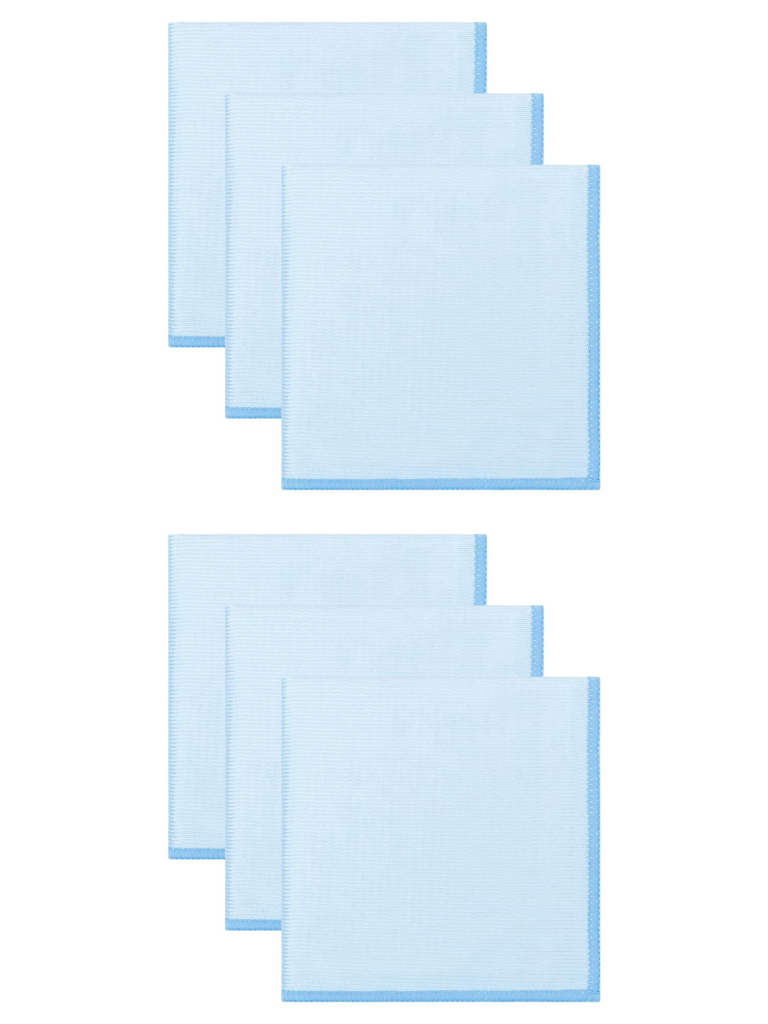 Unique Bargains Microfiber Cleaning Fish Scale Streak Blue 10" x 10"/12" x 12"
