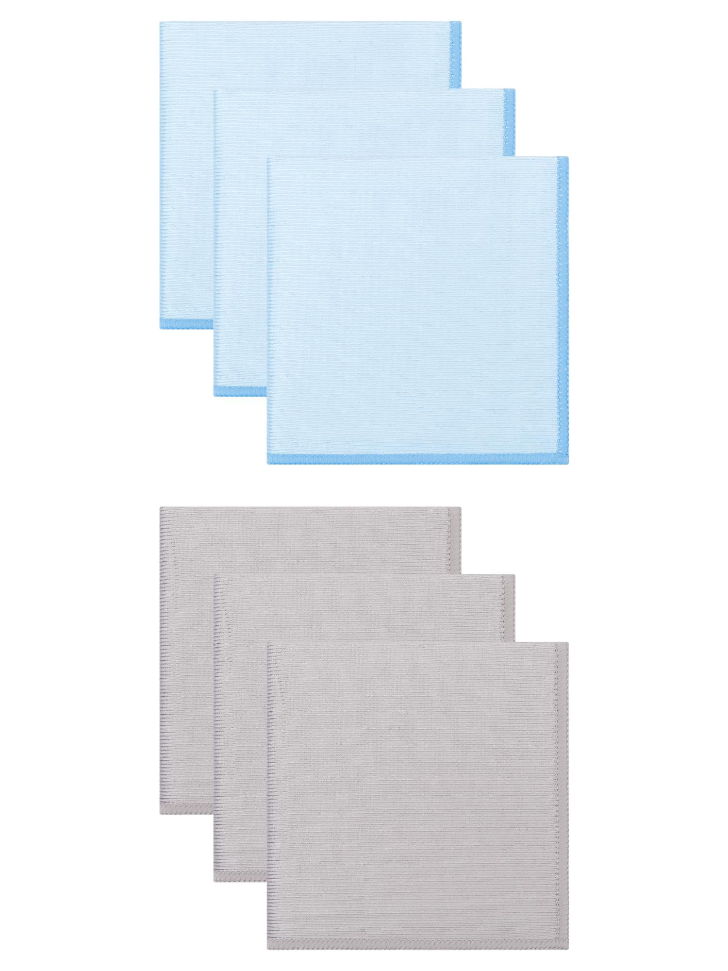 Unique Bargains Microfiber Cleaning Fish Scale Streak Blue/Grey 10" x 10"/12" x 12"