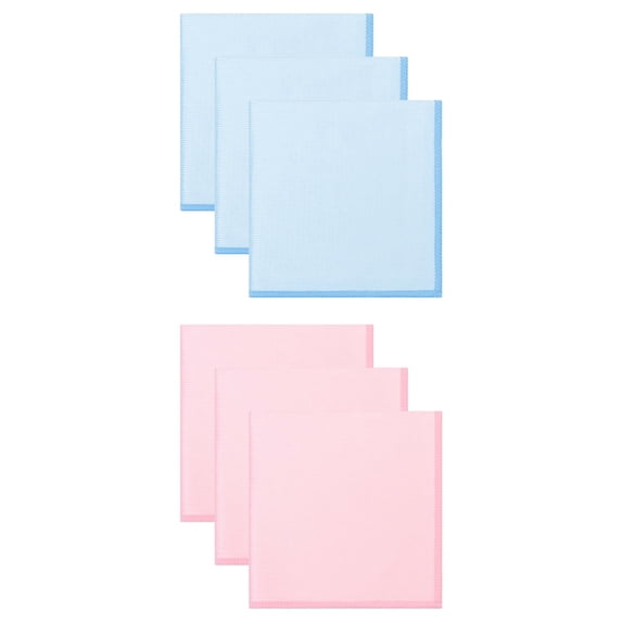 Unique Bargains Microfiber Cleaning Fish Scale Streak Blue/Pink 12" x 12"/10" x 10"