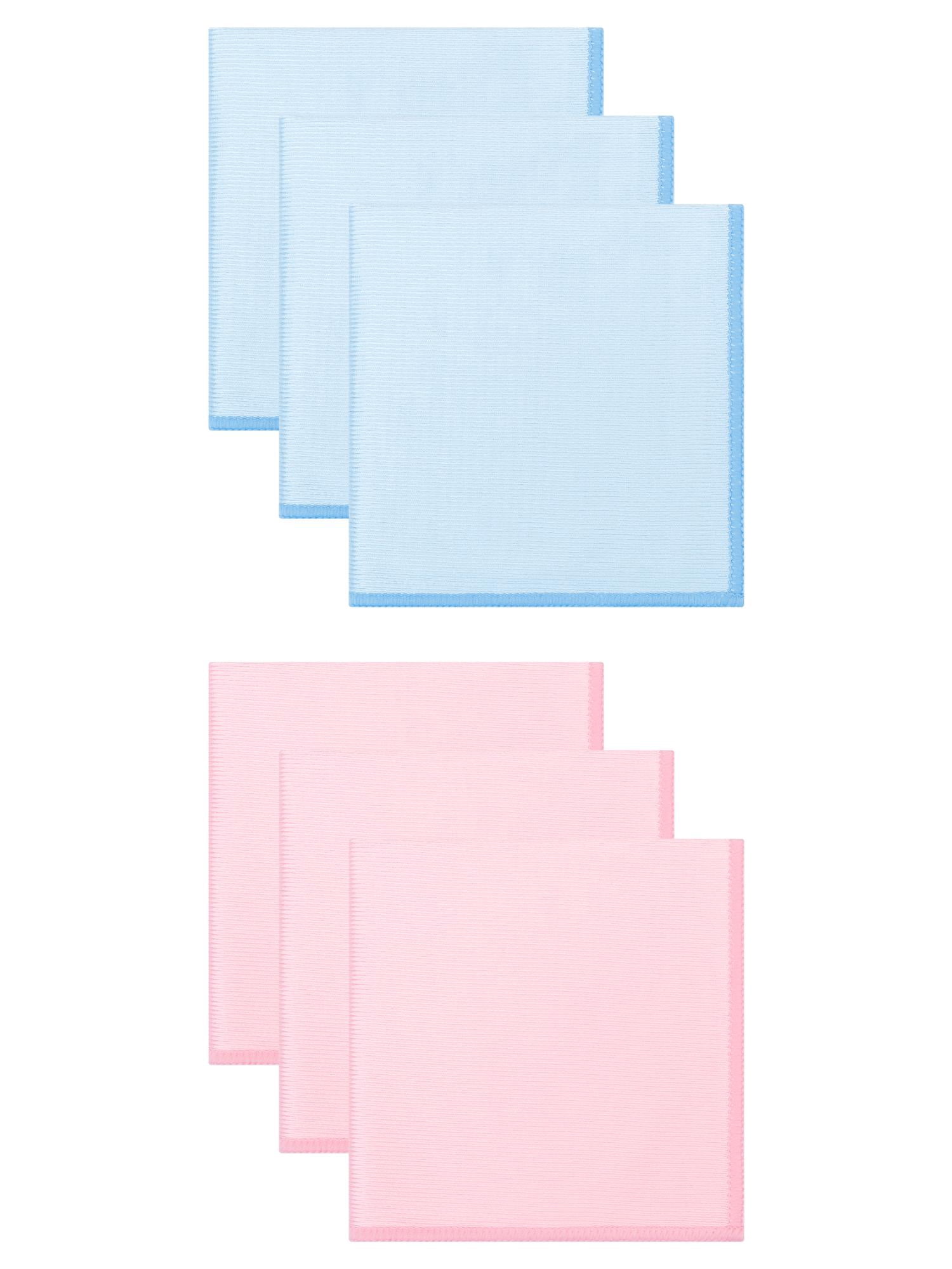 Unique Bargains Microfiber Cleaning Fish Scale Streak Glass Cloths Blue/Pink 12" x 12"