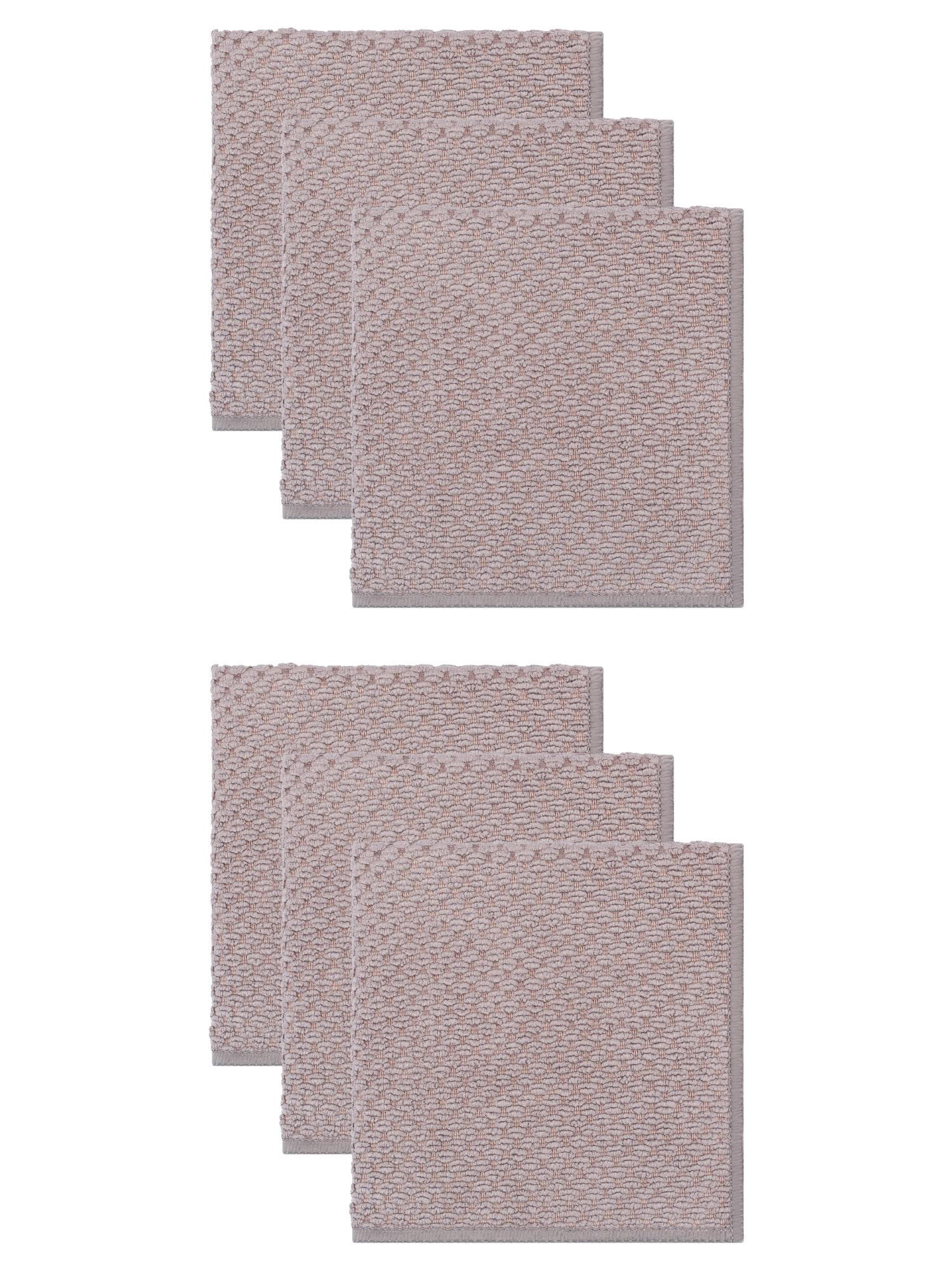 Unique Bargains Microfiber Dish Cloth for Washing Dishes Rags Dark Gray 12" x 12"