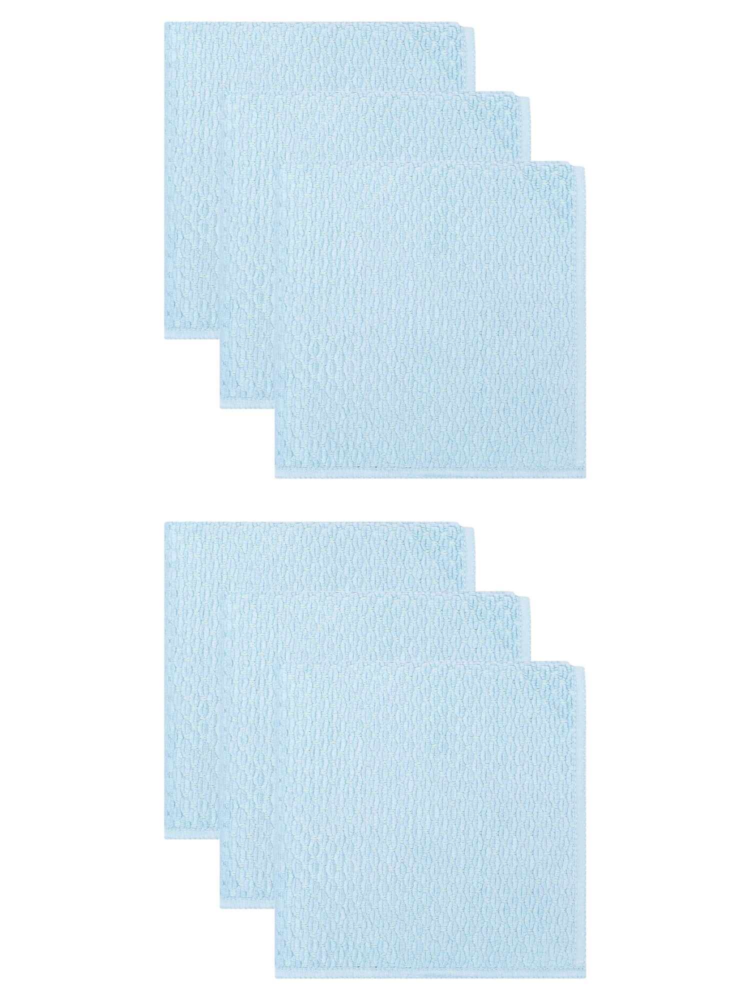 Unique Bargains Microfiber Dish Cloth for Washing Dishes Rags Light Blue 12" x 12"