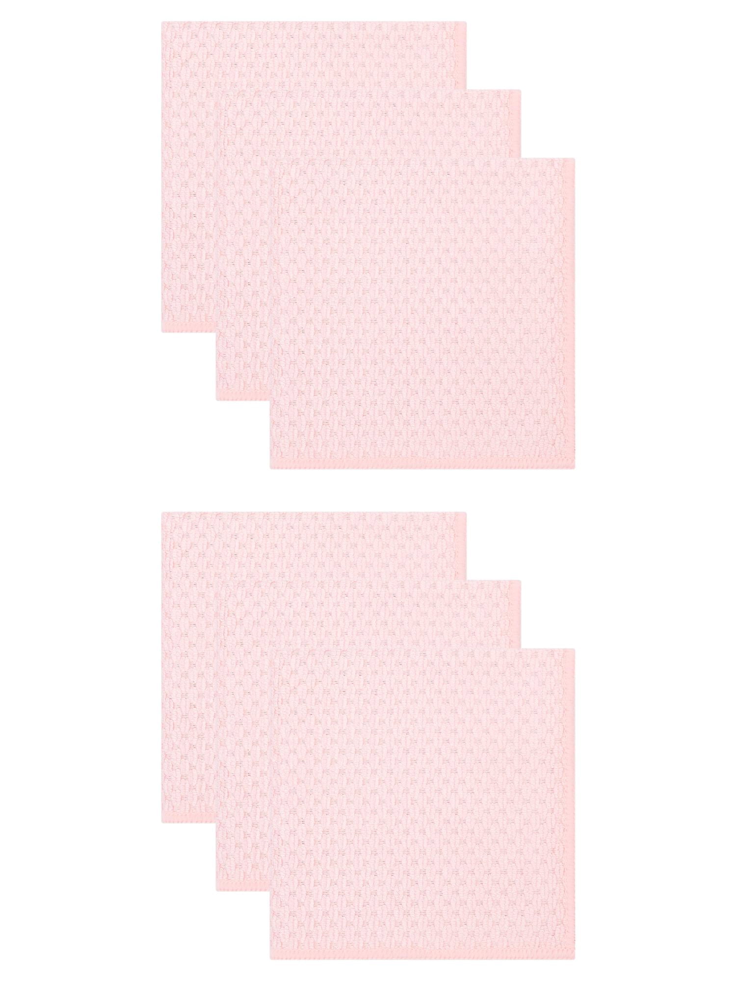 Unique Bargains Microfiber Dish Cloth for Washing Dishes Rags Pink 12" x 12"