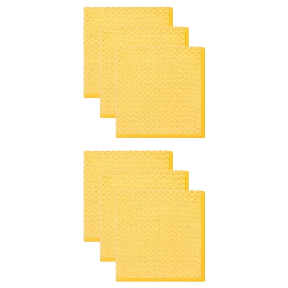 Unique Bargains Microfiber Dish Cloth for Washing Dishes Rags Yellow 12" x 12"