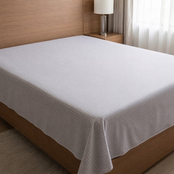 Unique Bargains Microfiber Gauze Bed Sheet Breathable Flat Sheet Light Gray 96"x106"