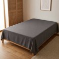 thumbnail image 1 of Unique Bargains Microfiber Ice Bed Sheet Flat Sheet Bedding for Bedroom Dark gray 91"x96", 1 of 5
