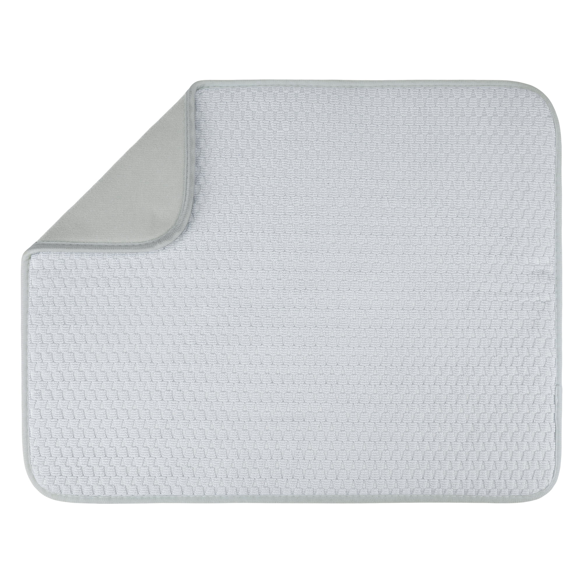Unique Bargains Microfiber Kitchen Drying Mat with Lanyard Gray 19.7*15.0 inch