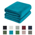 thumbnail image 1 of Unique Bargains Microfiber Plush Fleece Blanket for Sofa Bed, King, Teal Blue, 1 of 8