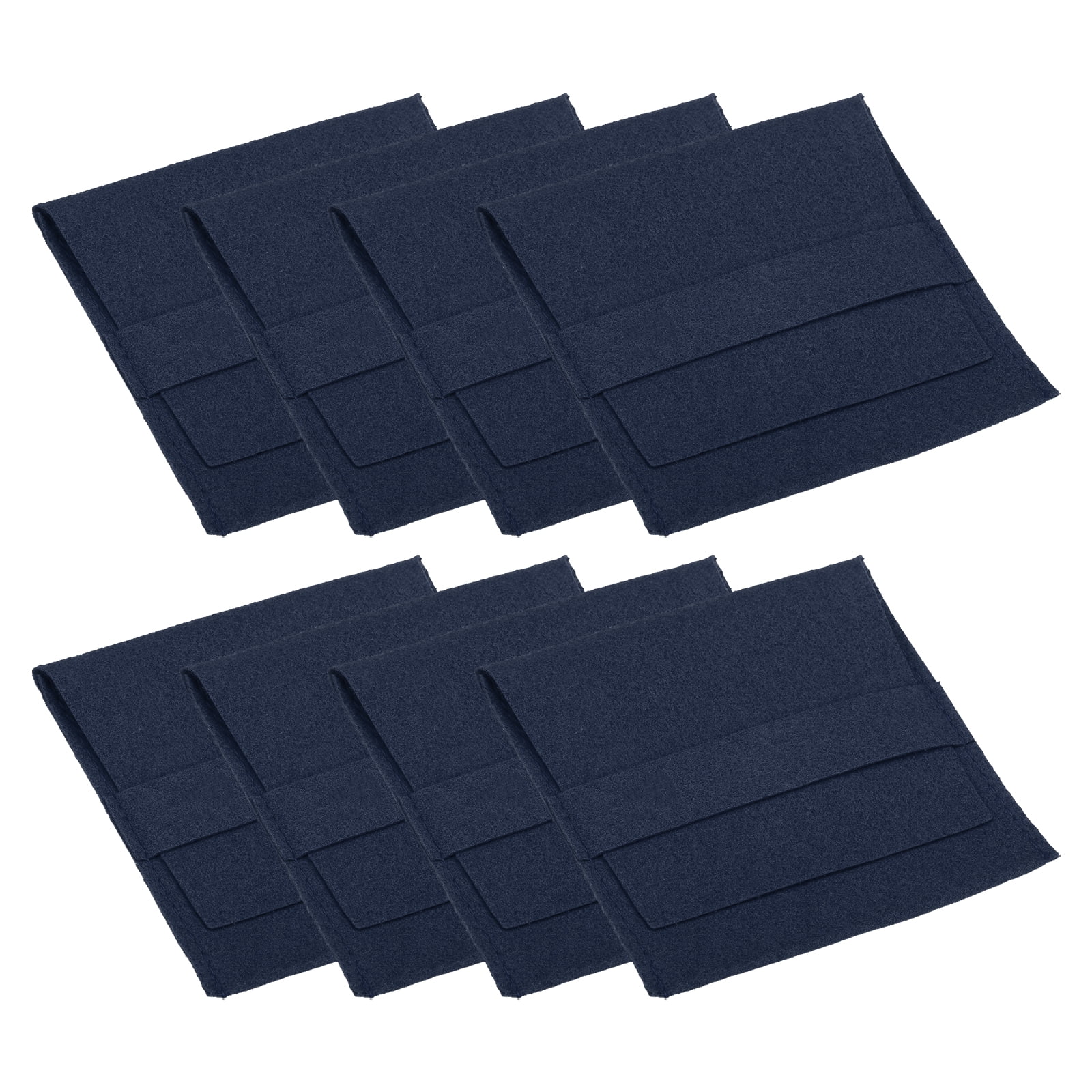 Unique Bargains Microfiber Portable Jewelry Pouches with Band Navy Blue