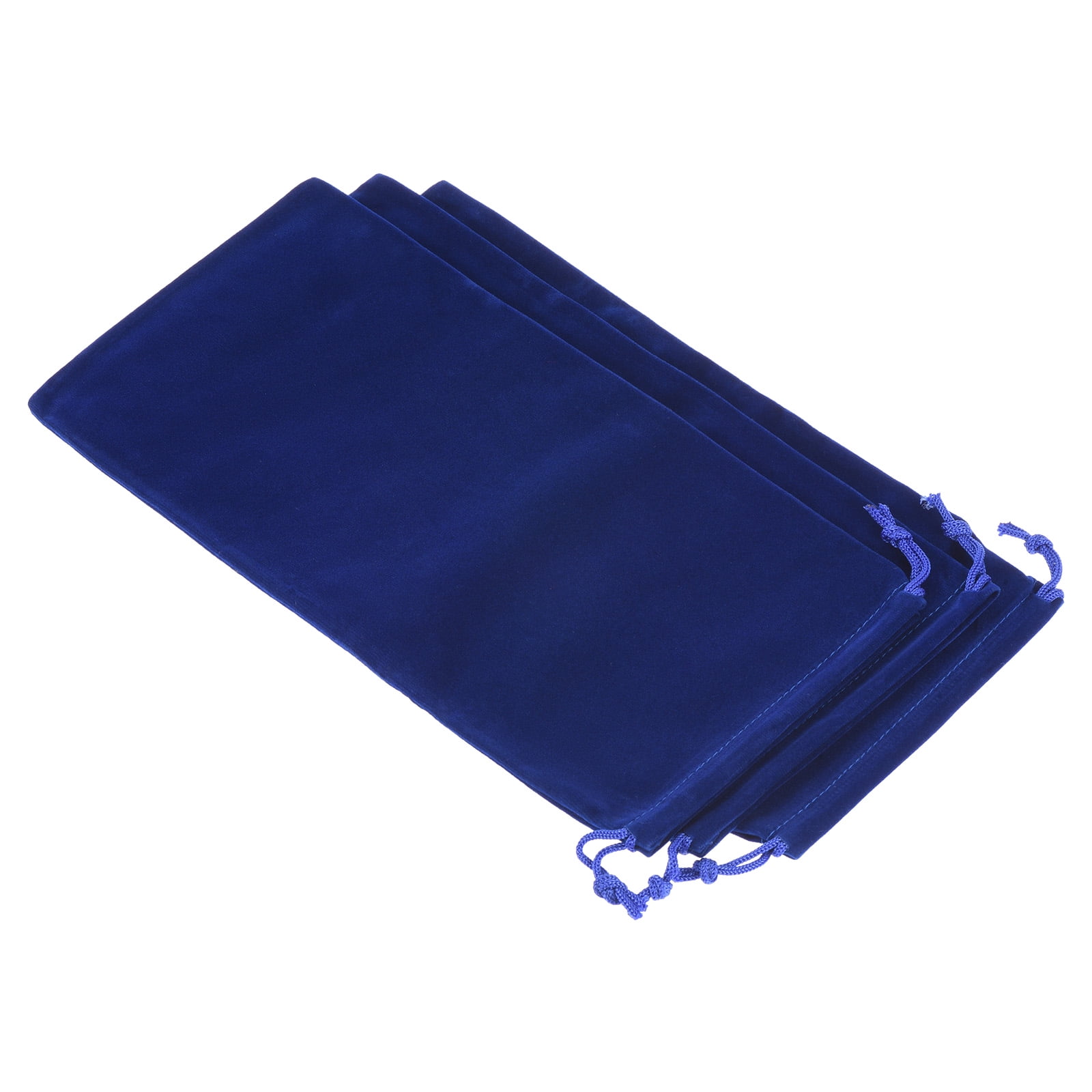 Unique Bargains Microfiber Pouch Soft Storage Drawstring Gift Bag Dark Blue 15x30