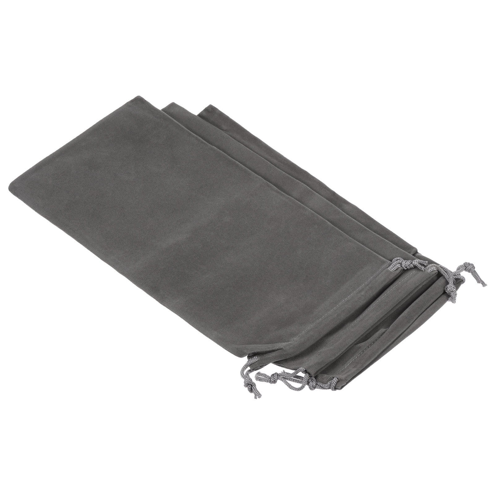Unique Bargains Microfiber Soft Storage Drawstring Gift Bag Gray 15x30 cm