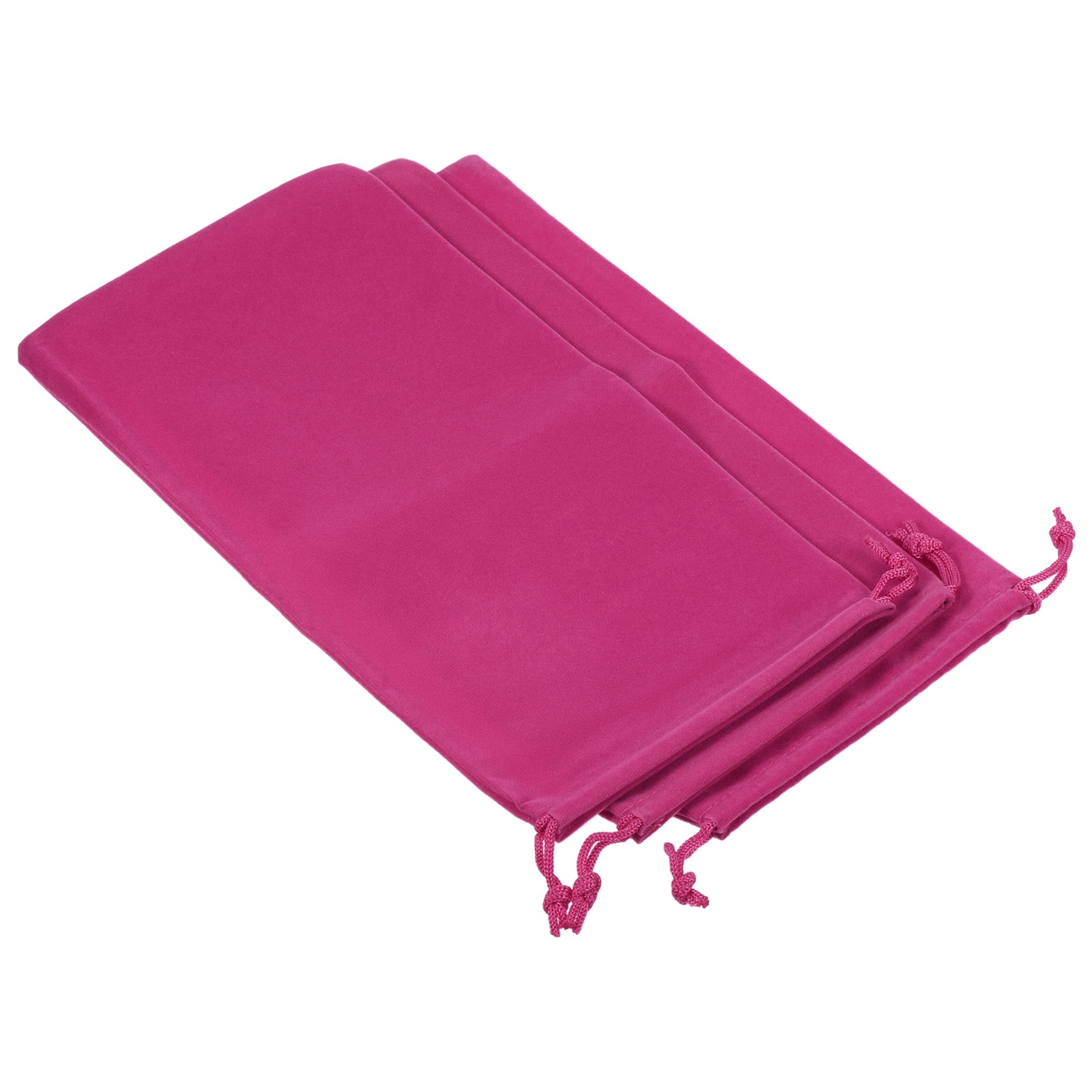 Unique Bargains Microfiber Pouch Soft Storage Drawstring Gift Bag Rose Red 15x30