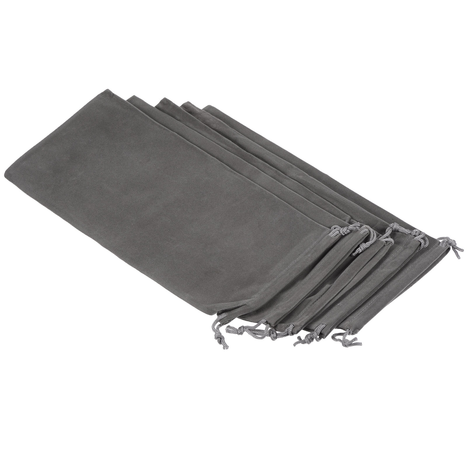 Unique Bargains Microfiber Pouch Soft Storage Drawstring Gift Bags Gray 15x30
