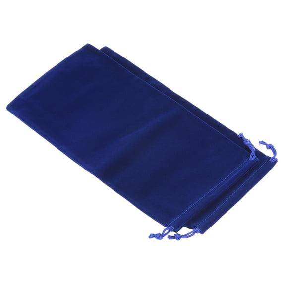 Unique Bargains Microfiber Pouch Storage Drawstring Gift Bags Dark Blue 15x30