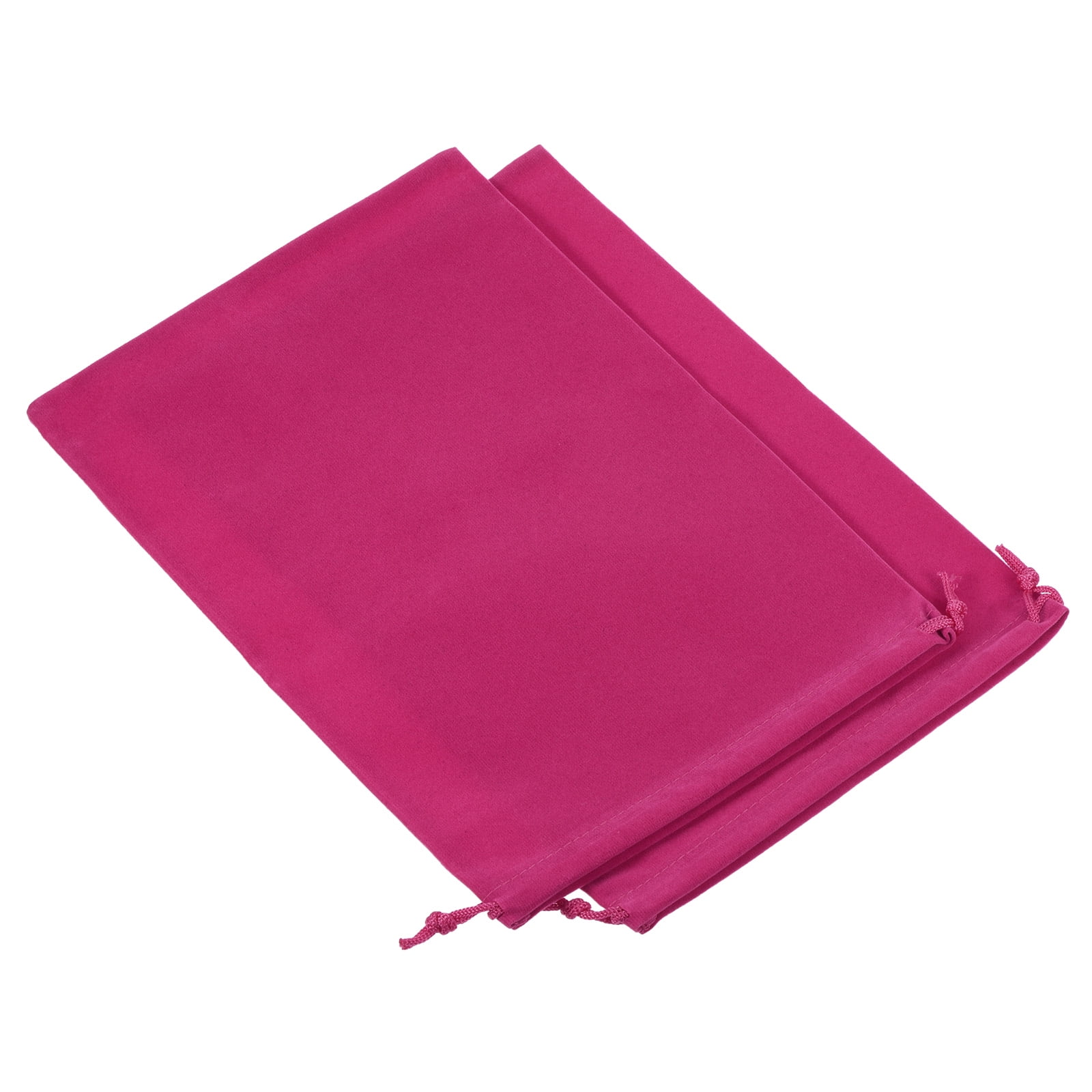Unique Bargains Microfiber Pouch Storage Drawstring Gift Bags Rose Red 20x30