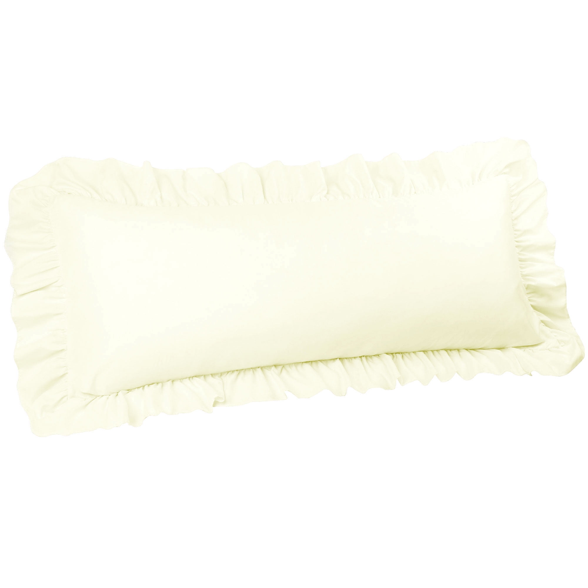 Unique Bargains Microfiber Ruffle Envelope Closure Body Pillowcases Cream 20"x54"