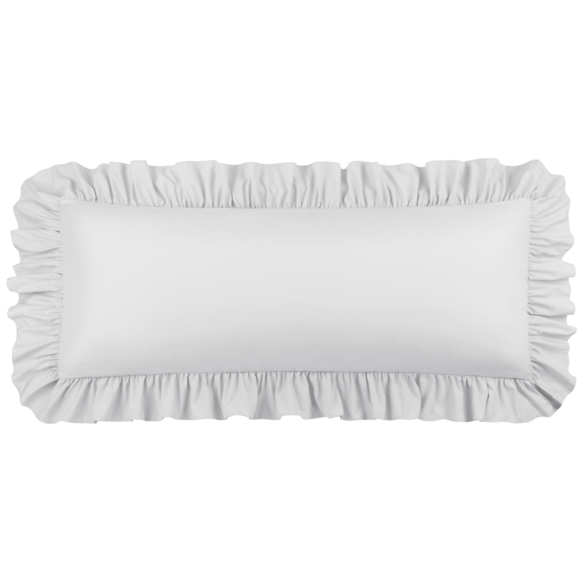 Unique Bargains Microfiber Ruffle Envelope Closure Body Pillowcases Light Gray 20"x54"
