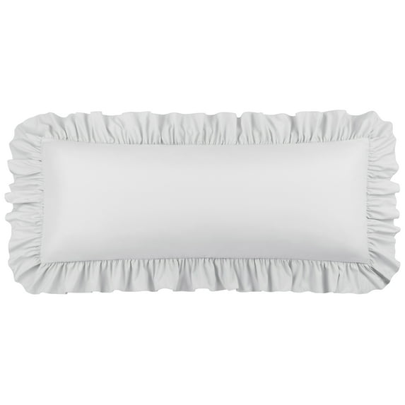 Unique Bargains Microfiber Ruffle Envelope Closure Body Pillowcases Light Gray 20"x54"