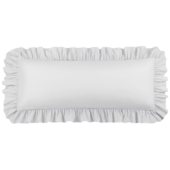 Unique Bargains Microfiber Ruffle Envelope Closure Body Pillowcases Light Gray 20"x54"