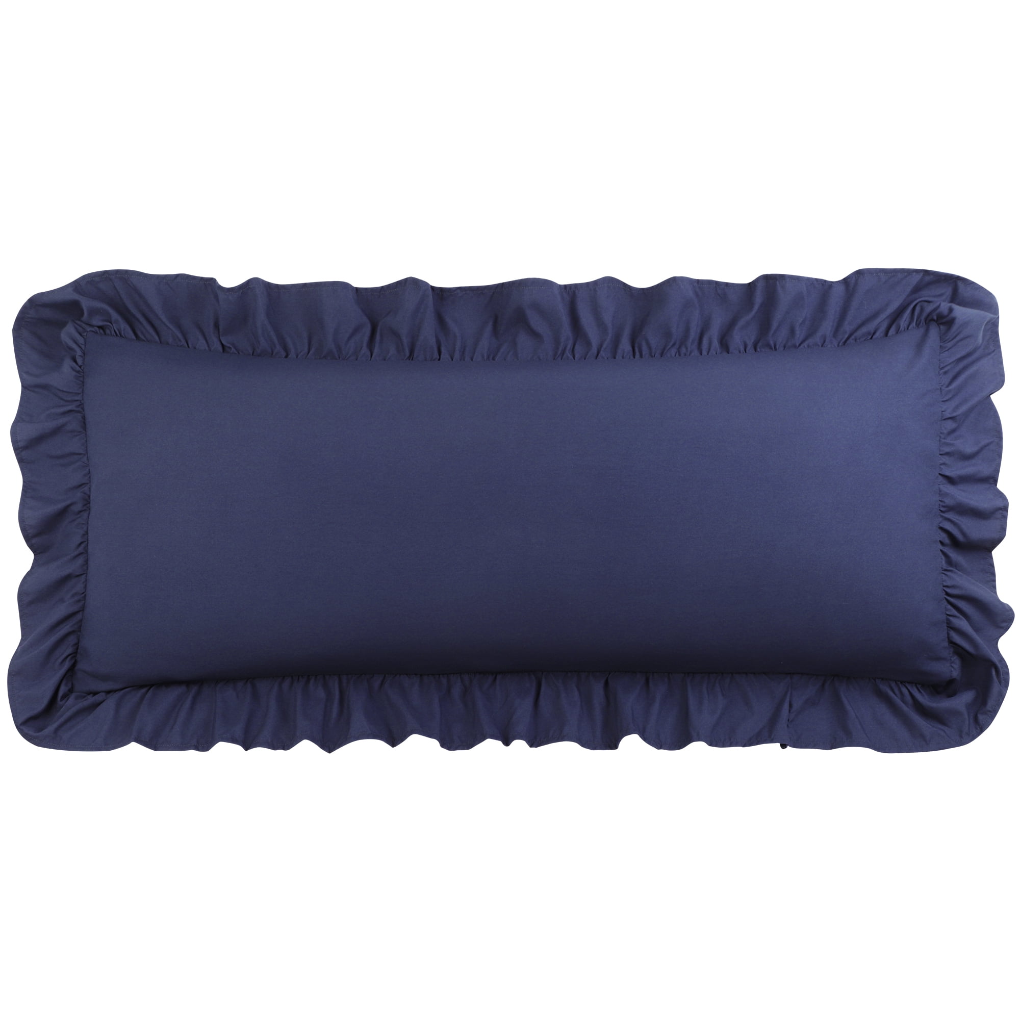 Unique Bargains Microfiber Ruffle Envelope Closure Body Pillowcases Navy Blue 20"x54"