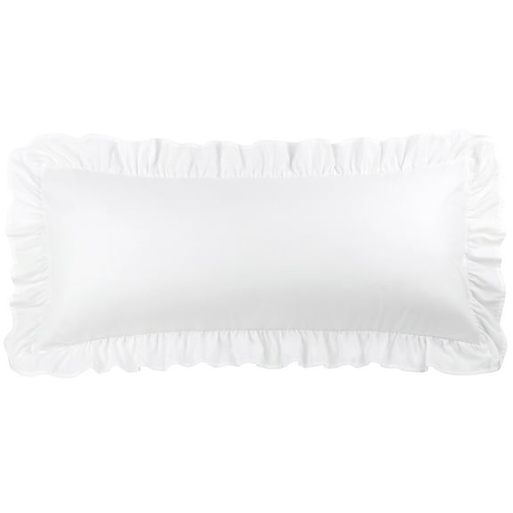 Unique Bargains Microfiber Ruffle Envelope Closure Body Pillowcases White 20"x48"