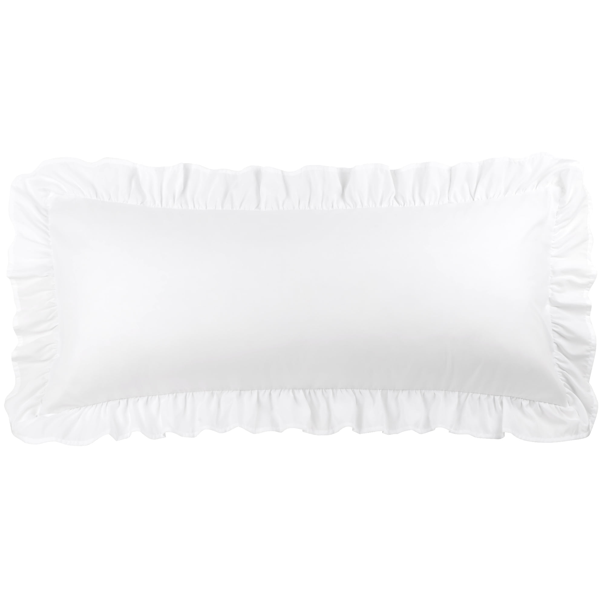 Unique Bargains Microfiber Ruffle Envelope Closure Body Pillowcases White 20"x54"