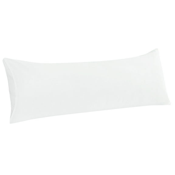 Unique Bargains Microfiber Solid Body Pillow Cover, 20" x 48", White