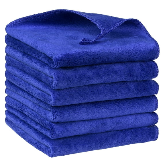 Unique Bargains Microfiber Thick Absorbent Dishwashing Kitchen Towels 12" x 12" Blue