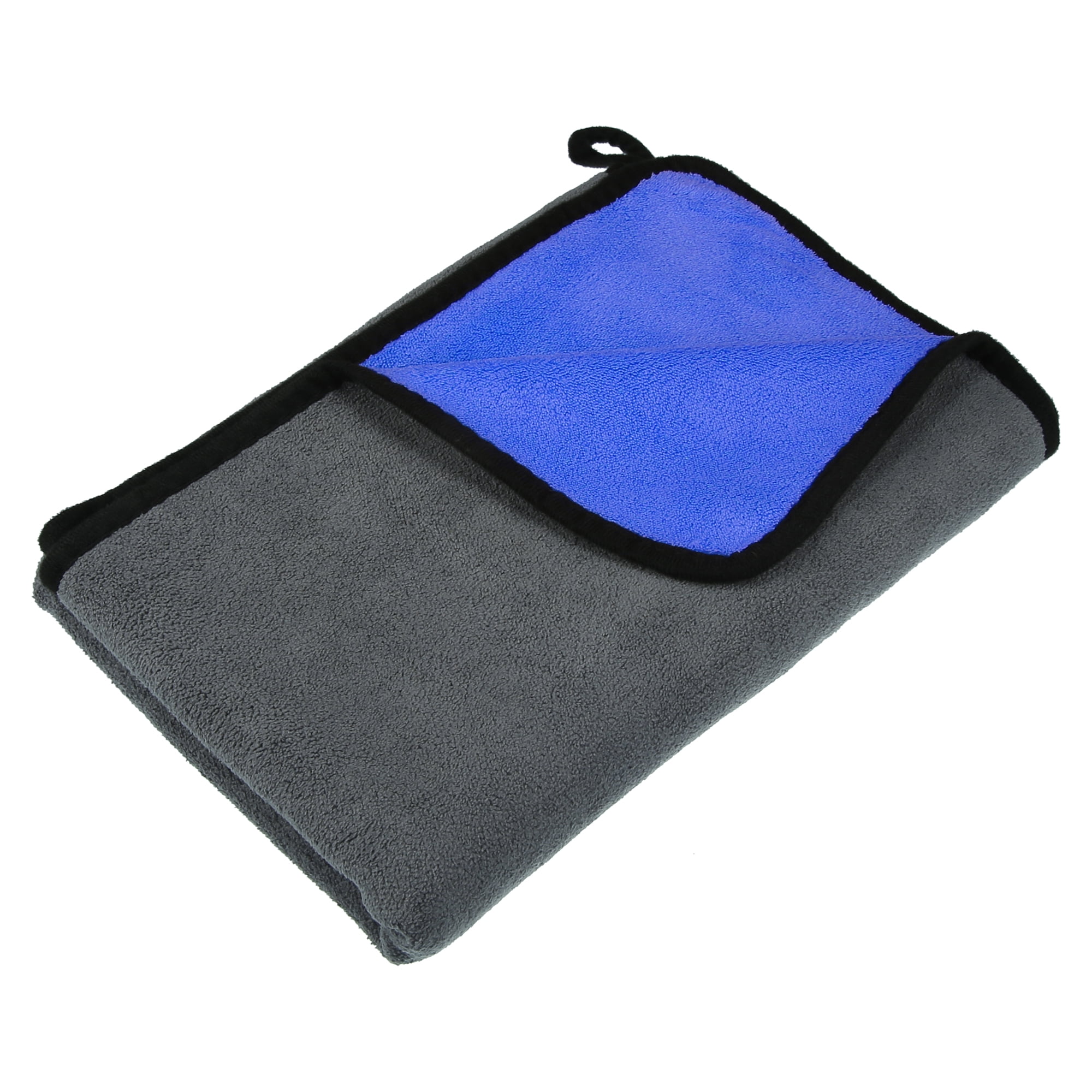 Unique Bargains Microfibre Car Drying Towel 80 x 60cm Extra Large Cleaning Cloth Grey Blue