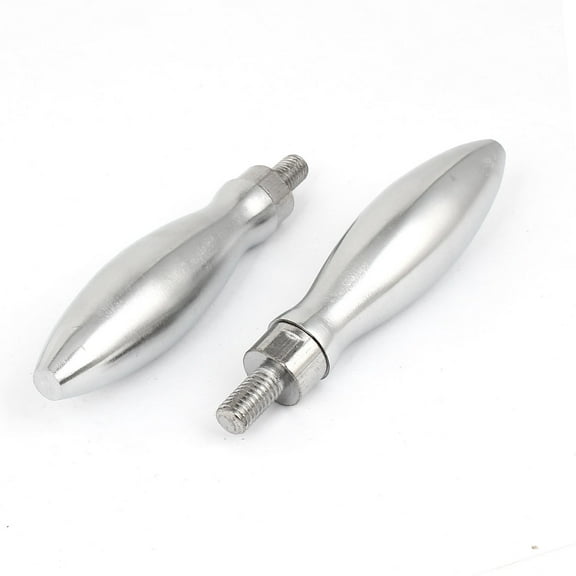 Unique Bargains Milling Machine Handwheel M8 Thread Revolving Handle Silver Tone 2 Pcs