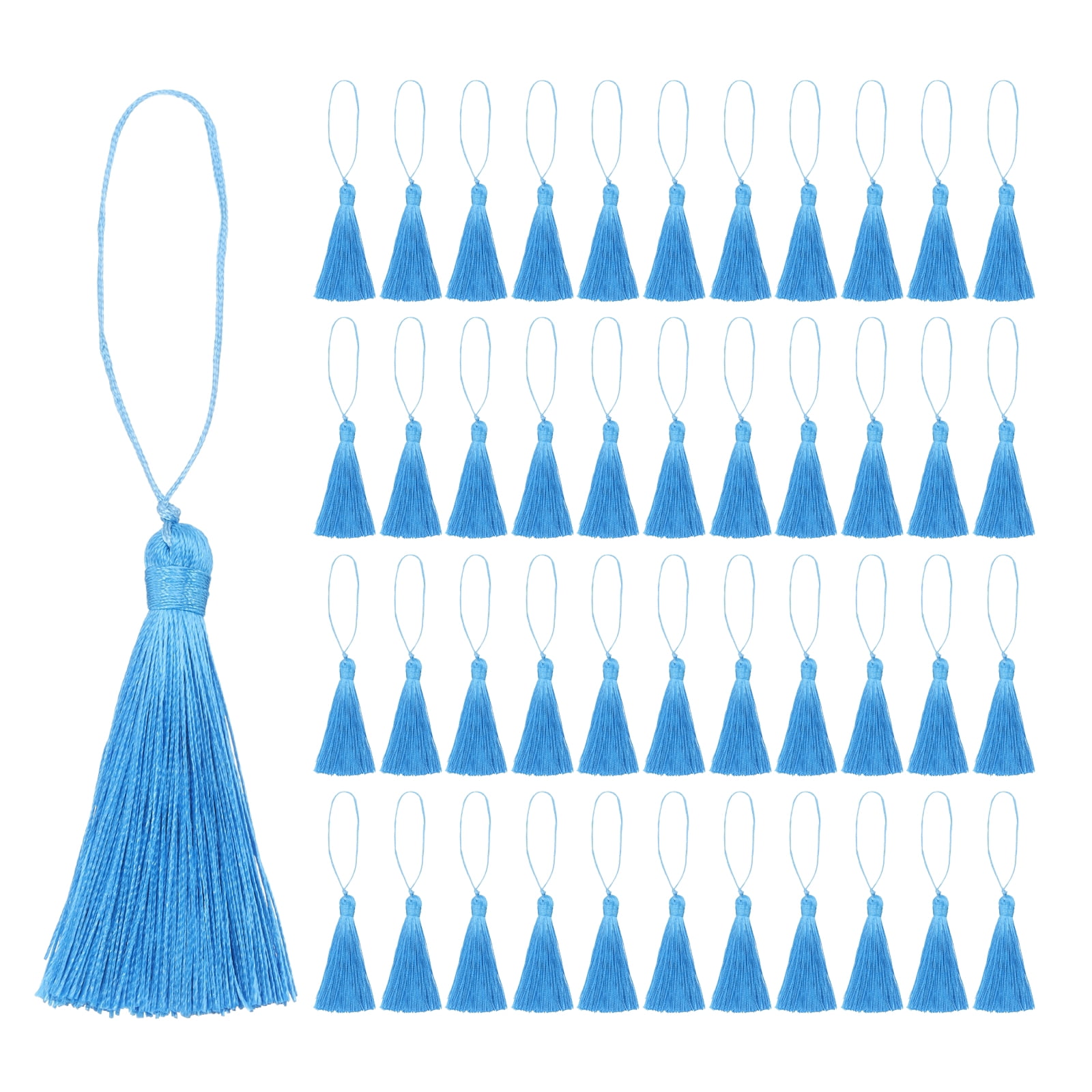 Unique Bargains Mini Bookmark Tassels Handmade Floss Craft for Jewelry Making Lake Blue