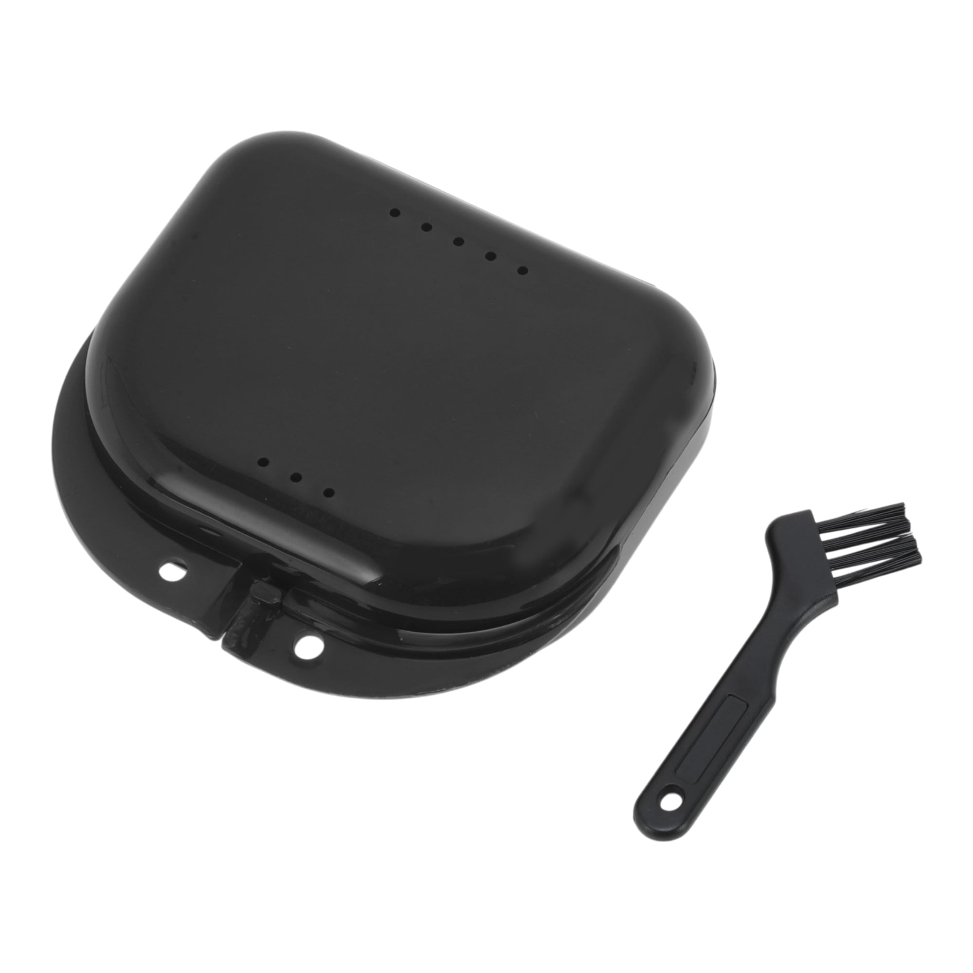 Unique Bargains Mini Braces Box with Brush 1 Set Black