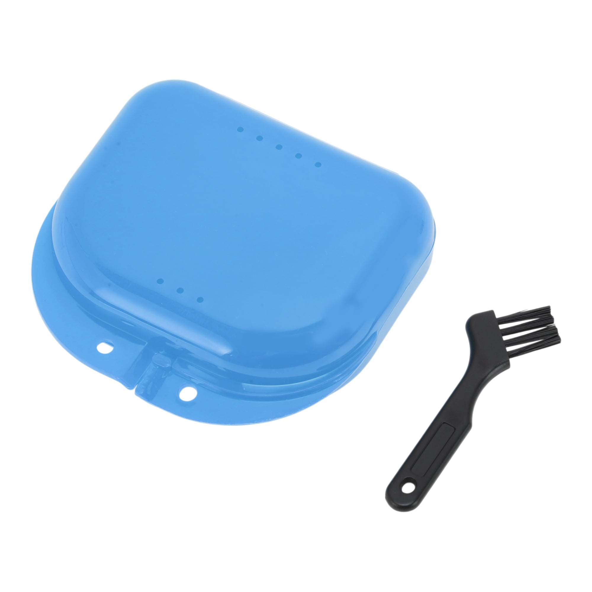 Unique Bargains Mini Braces Box with Brush 1 Set Blue