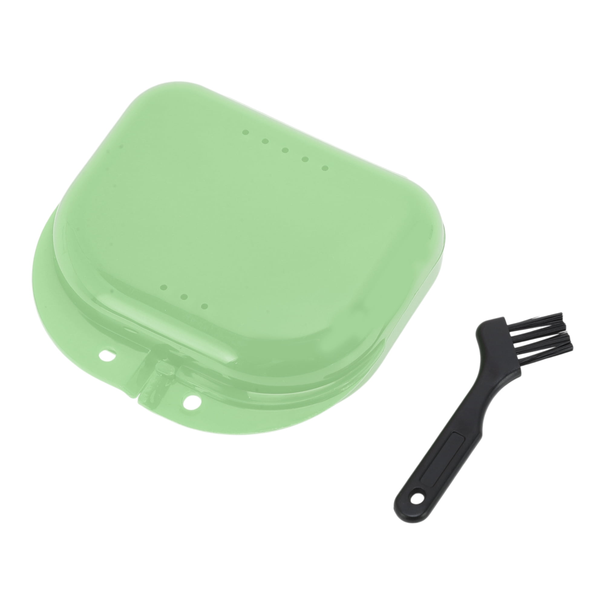 Unique Bargains Mini Braces Box with Brush 1 Set Light Green