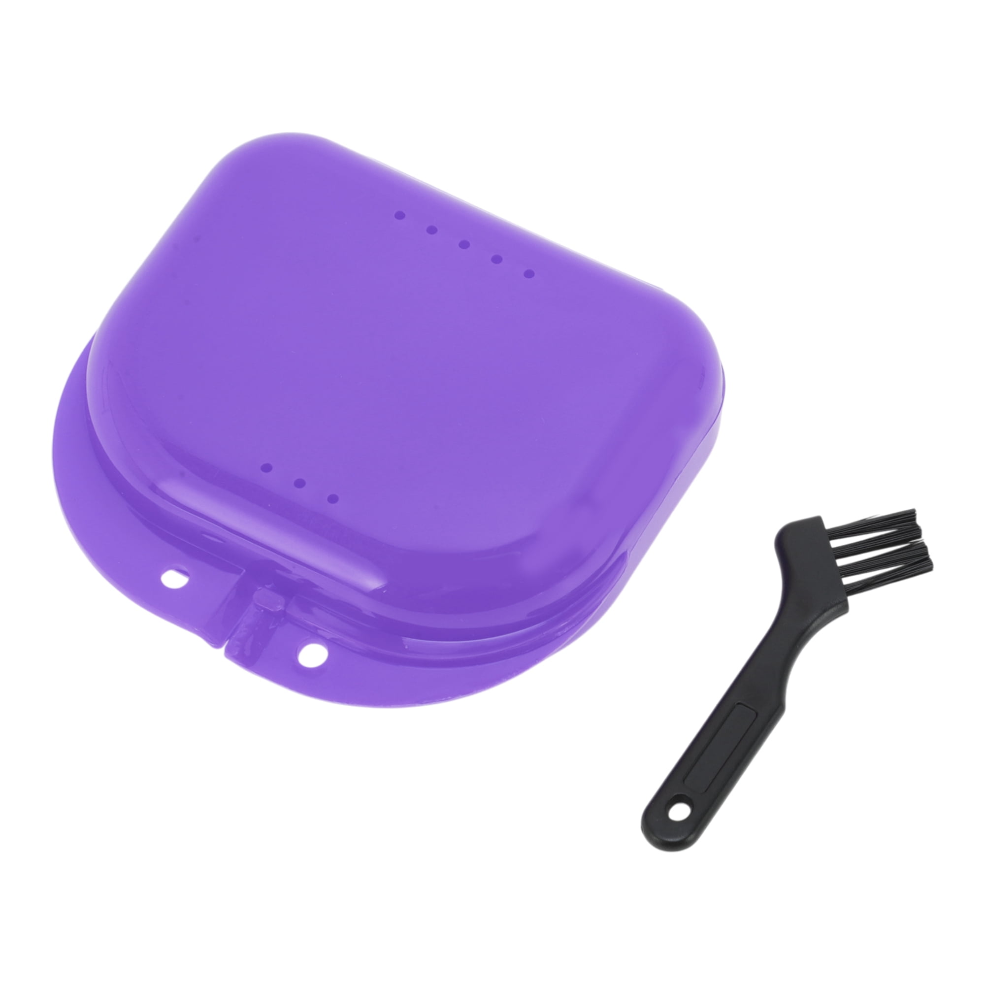 Unique Bargains Mini Braces Box with Brush 1 Set Purple
