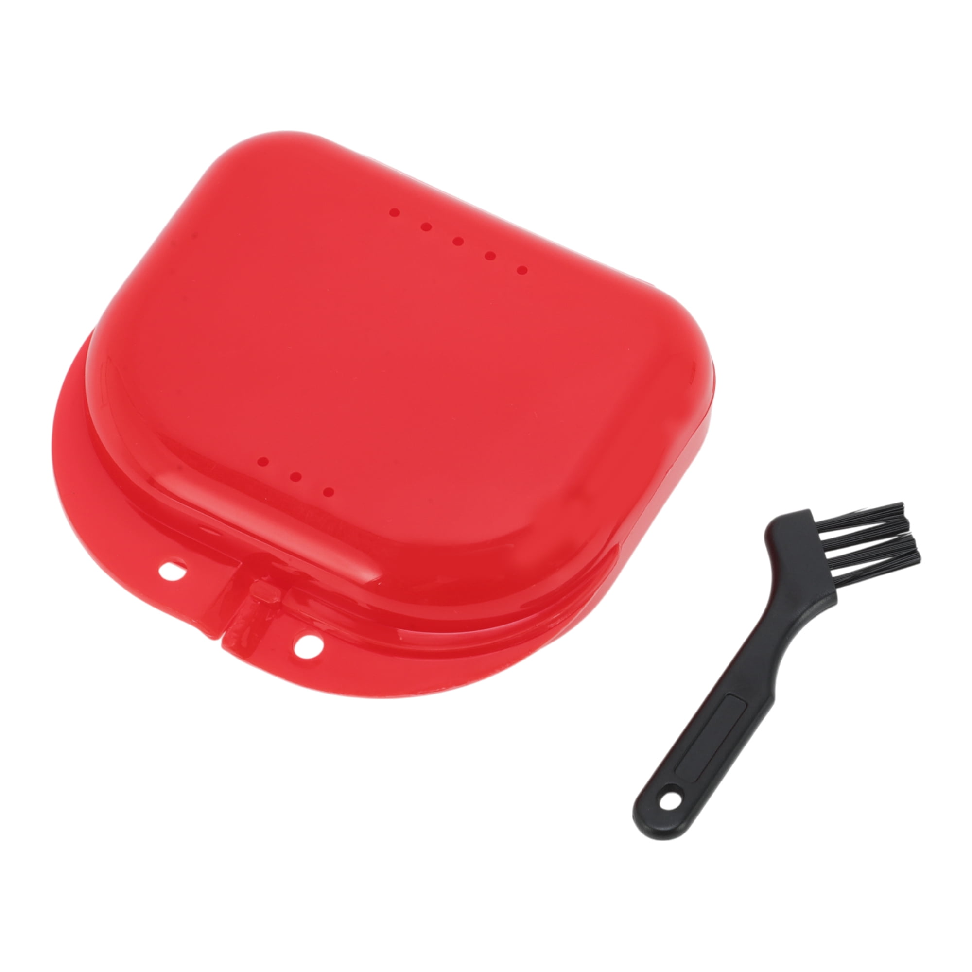 Unique Bargains Mini Braces Box with Brush 1 Set Red