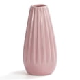 thumbnail image 1 of Unique Bargains Mini Ceramic Matte Ribbed Flower Vase Pink 2.4"L x 2.4"W x 5.1"H, 1 of 5