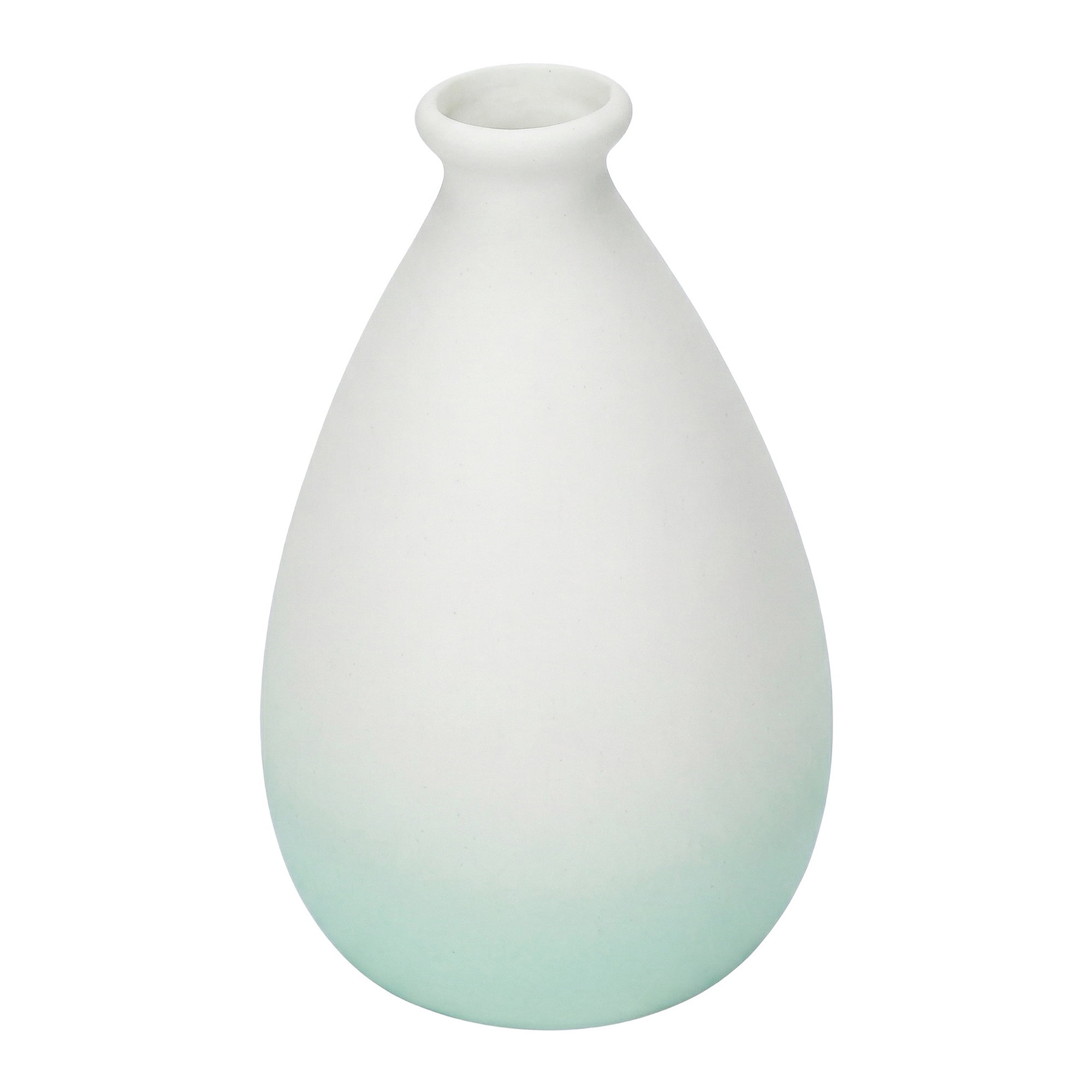 Unique Bargains Mini Ceramic Ribbed Bud Vase for Flower Aqua 2.8"L x 2.8"W x 4.3"H
