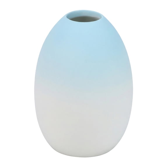 Unique Bargains Mini Ceramic Ribbed Bud Vase for Flower Blue 2.9"L x 2.9"W x 3.9"H