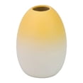 thumbnail image 1 of Unique Bargains Mini Ceramic Ribbed Bud Vase for Flower Yellow 2.9"L x 2.9"W x 3.9"H, 1 of 6